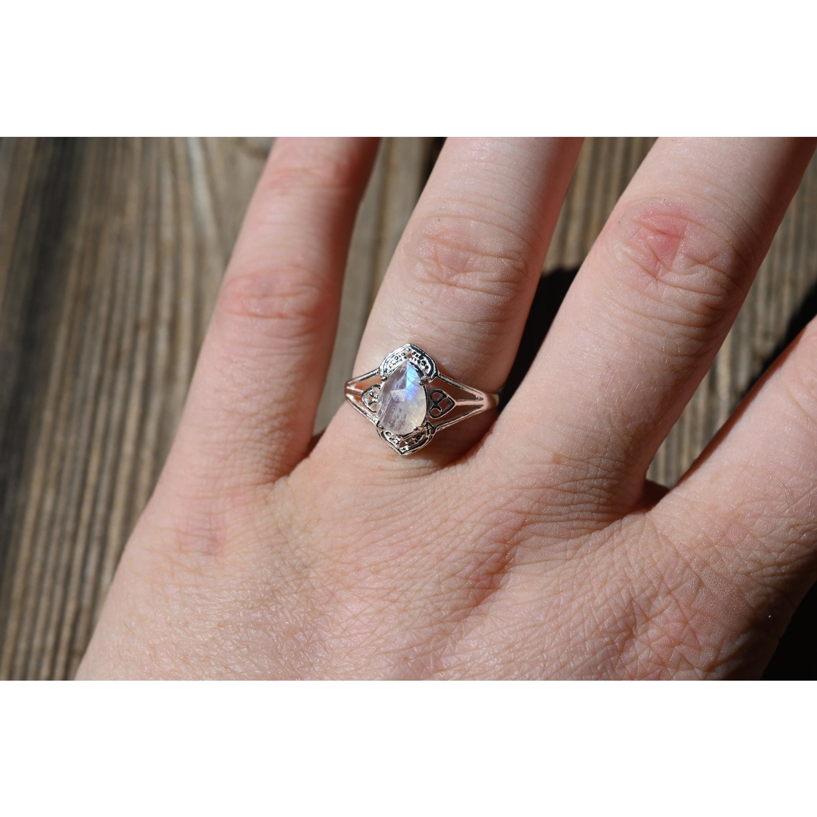 Engagement Ring Moonstone Sterling Silver Ring American Made 79$